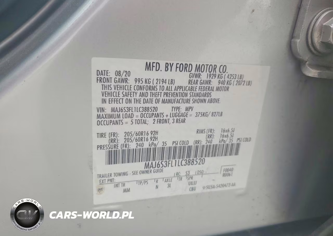 2020 Ford Ecosport S VIN:MAJ6S3FL1LC388520 - 12