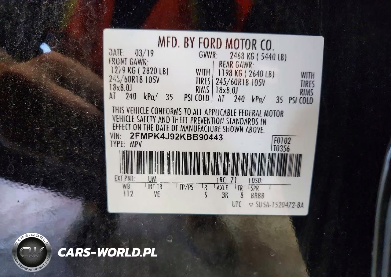 2019 Ford Edge Sel VIN:2FMPK4J92KBB90443 - 13
