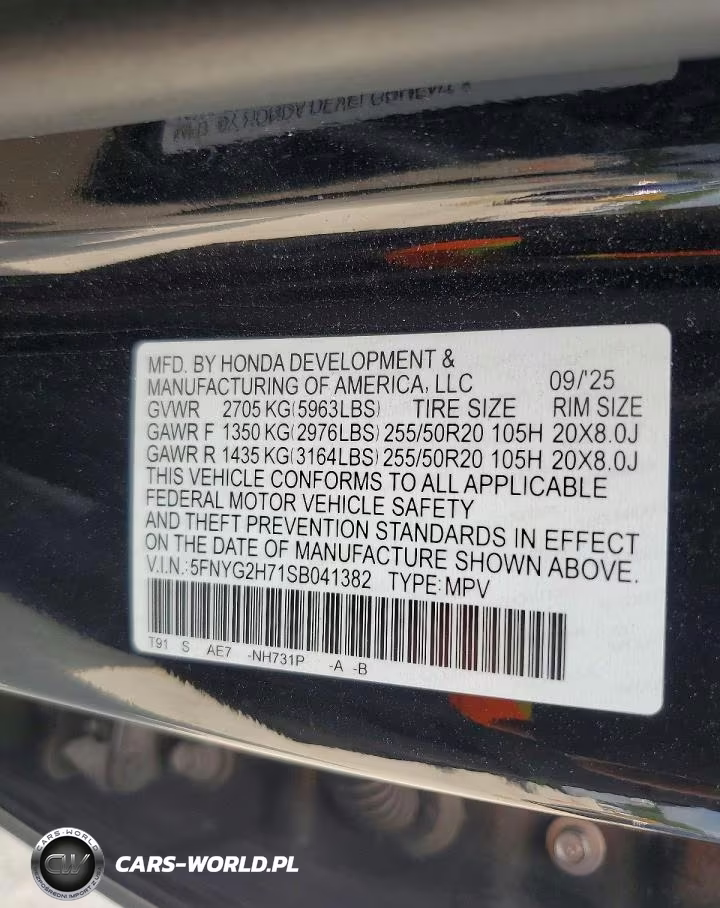 2025 Honda Pilot Touring VIN:5FNYG2H71SB041382 - 13
