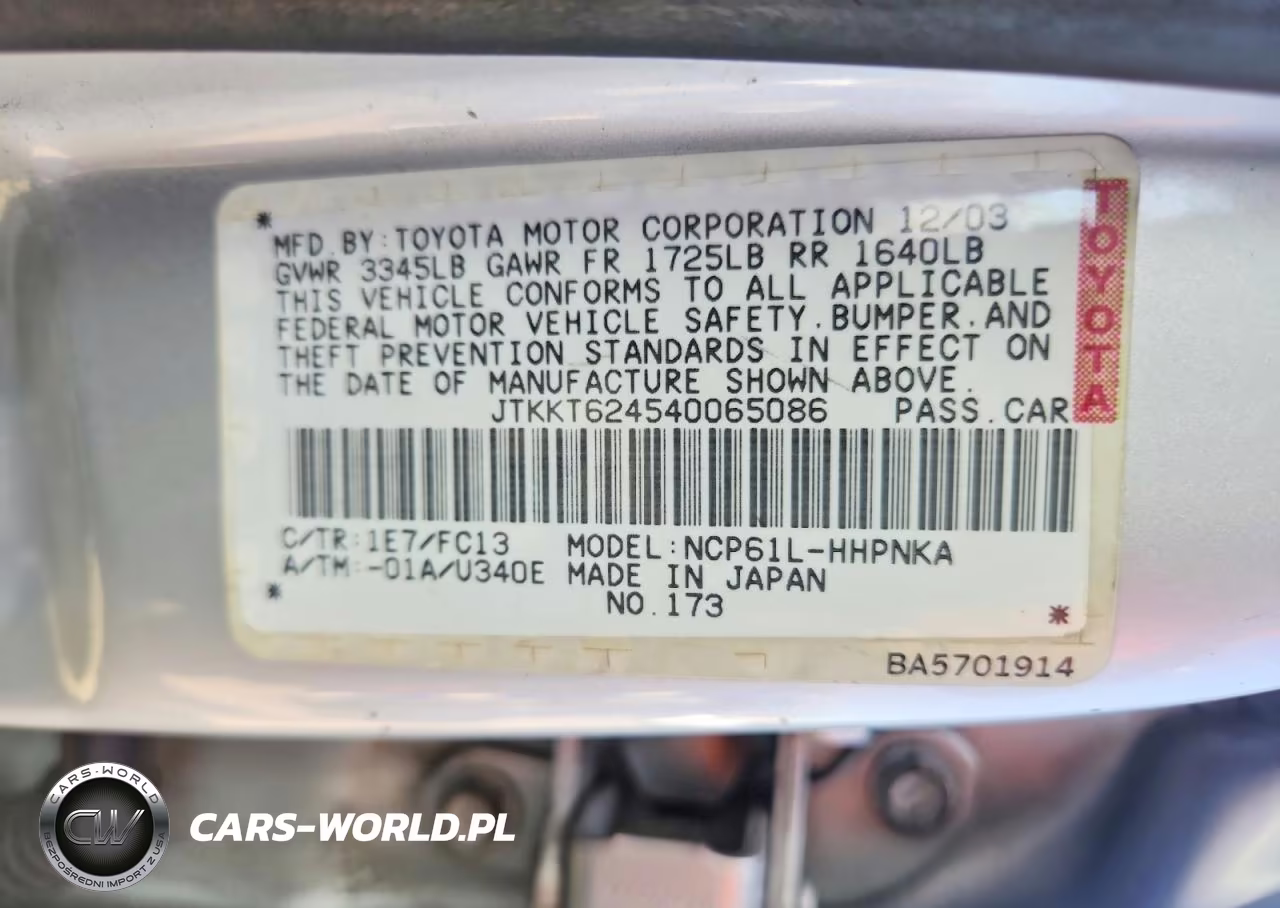 2004 Scion Xa Base VIN:JTKKT624540065086 - 13