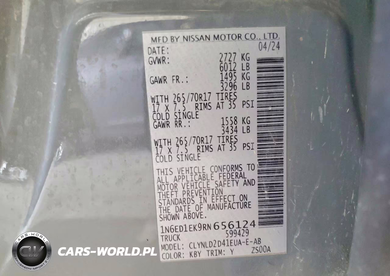 2024 Nissan Frontier Pro-4X VIN:1N6ED1EK9RN656124 - 12