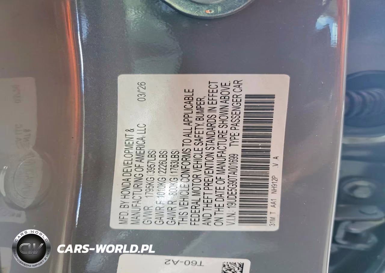 2026 Acura Integra Type S VIN:19UDE5G90TA001699 - 13
