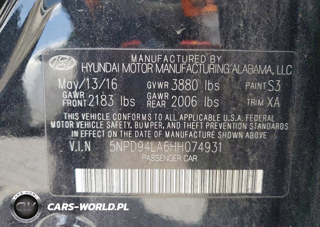 2017 Hyundai Elantra Eco VIN:5NPD94LA6HH074931 - 12