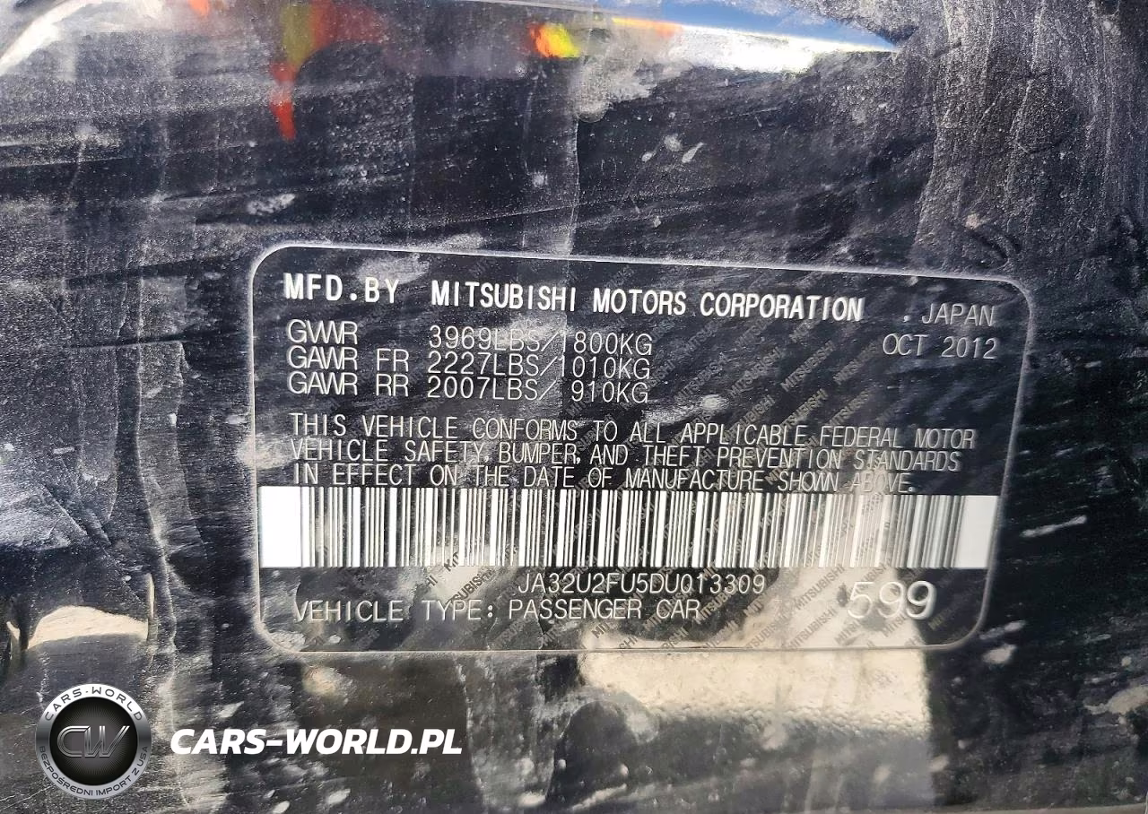 2013 Mitsubishi Lancer VIN:JA32U2FU5DU013309 - 14