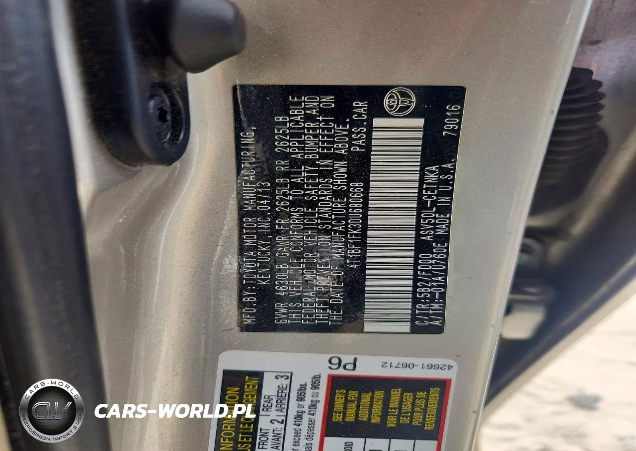 2013 Toyota Camry Le VIN:4T1BF1FK3DU680668 - 12