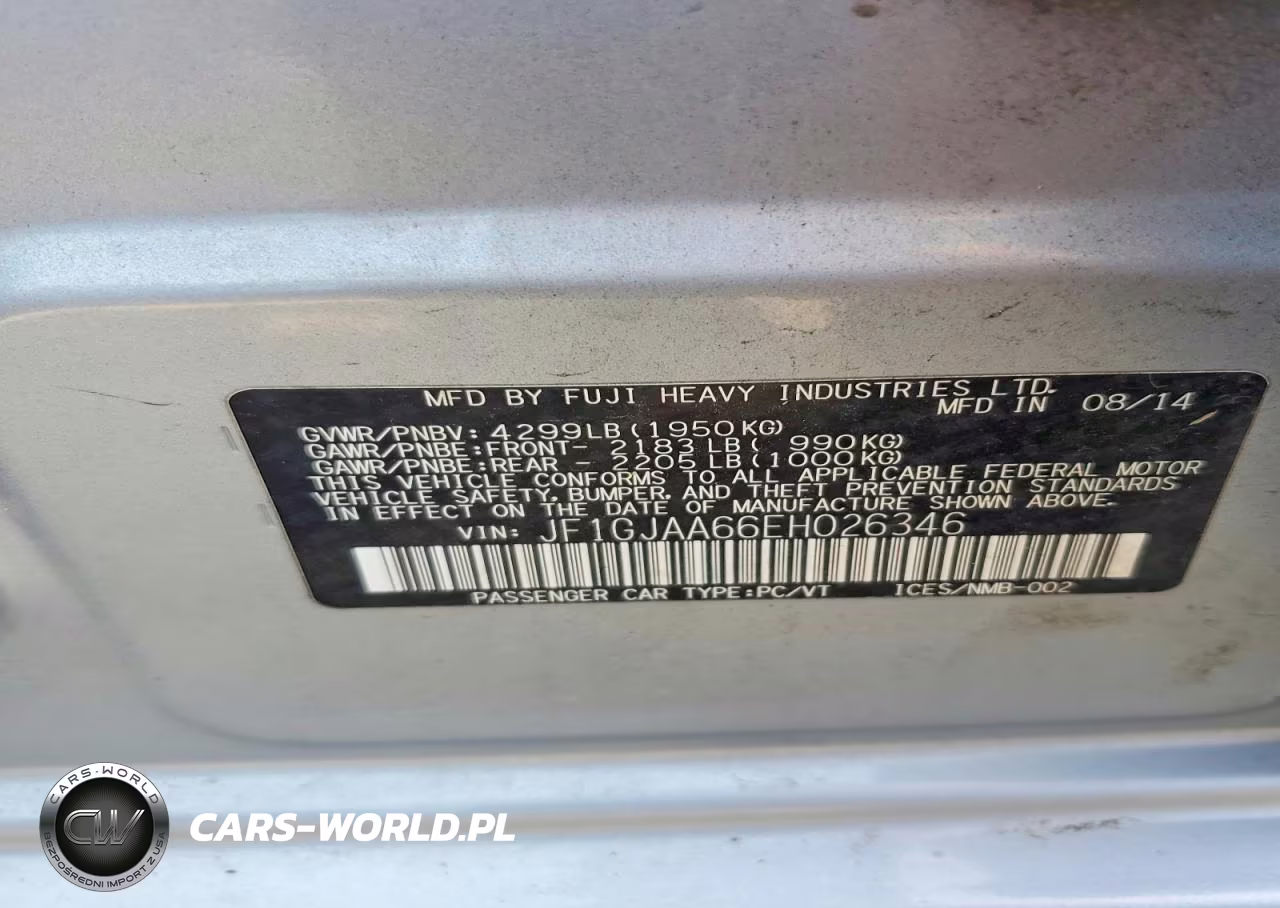 2014 Subaru Impreza VIN:JF1GJAA66EH026346 - 12