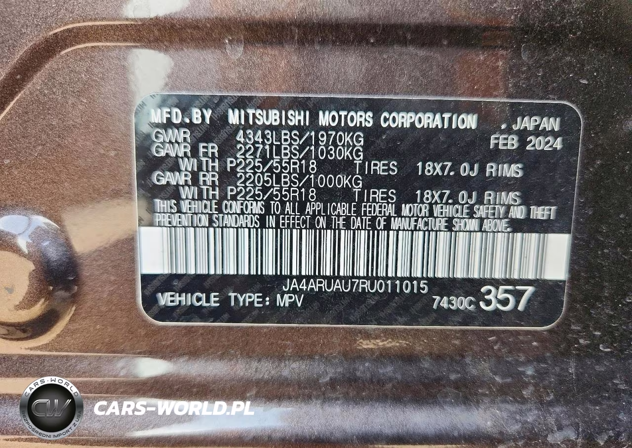 2024 Mitsubishi Outlander Sport S-Se VIN:JA4ARUAU7RU011015 - 13