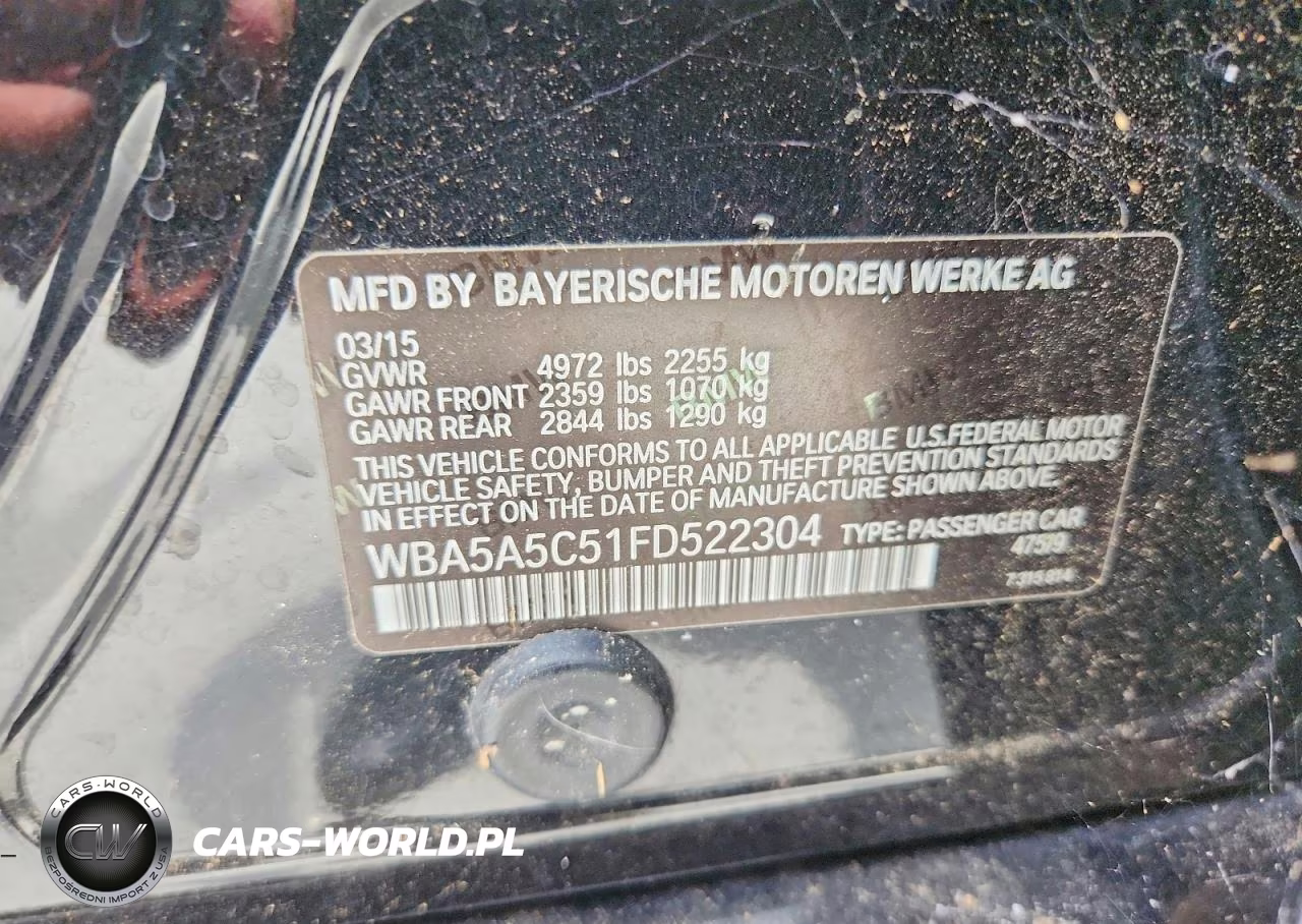 2015 BMW 528 I VIN:WBA5A5C51FD522304 - 12