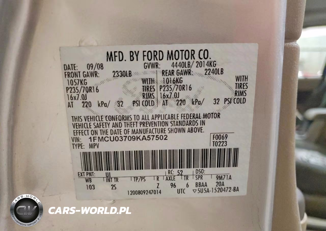 2009 Ford Escape Xlt VIN:1FMCU03709KA57502 - 13