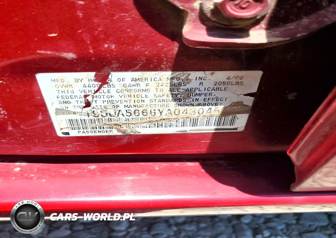 2000 Acura 3.2Tl VIN:19UUA5666YA043045 - 12