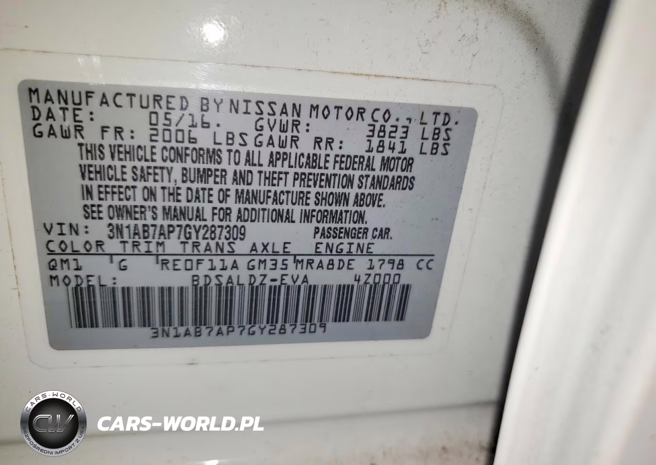 2016 Nissan Sentra Sv VIN:3N1AB7AP7GY287309 - 12