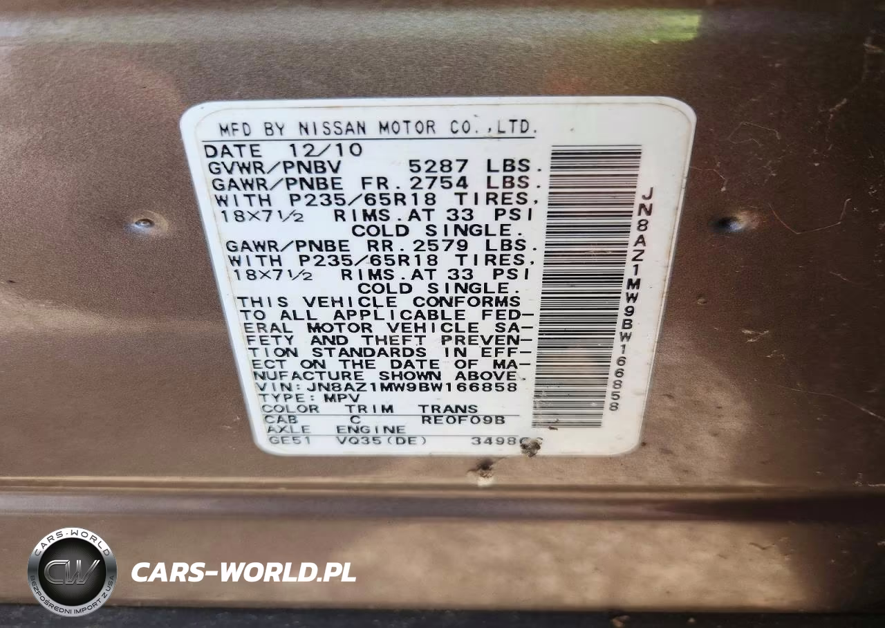 2011 Nissan Murano S VIN:JN8AZ1MW9BW166858 - 13