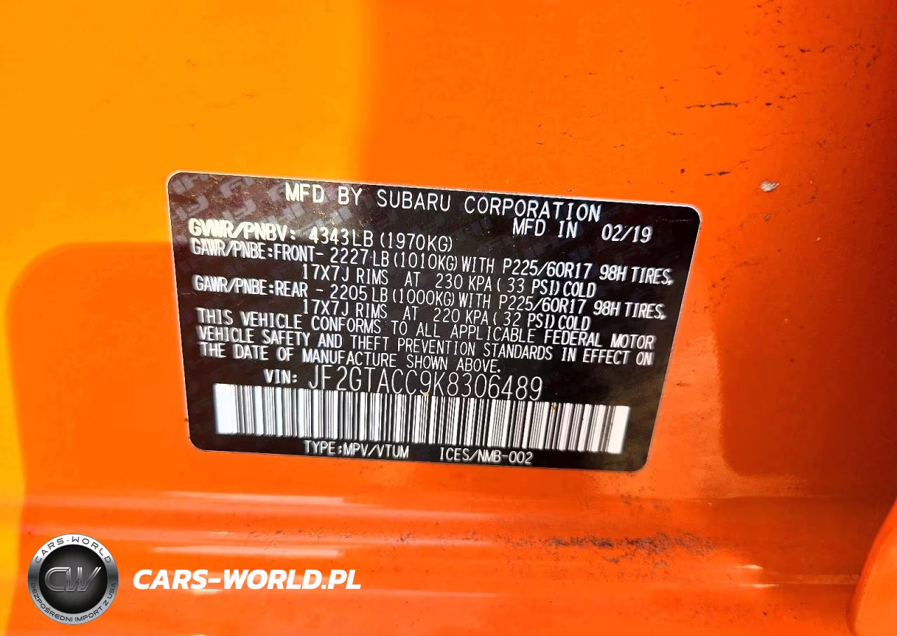 2019 Subaru Crosstrek Premium VIN:JF2GTACC9K8306489 - 12