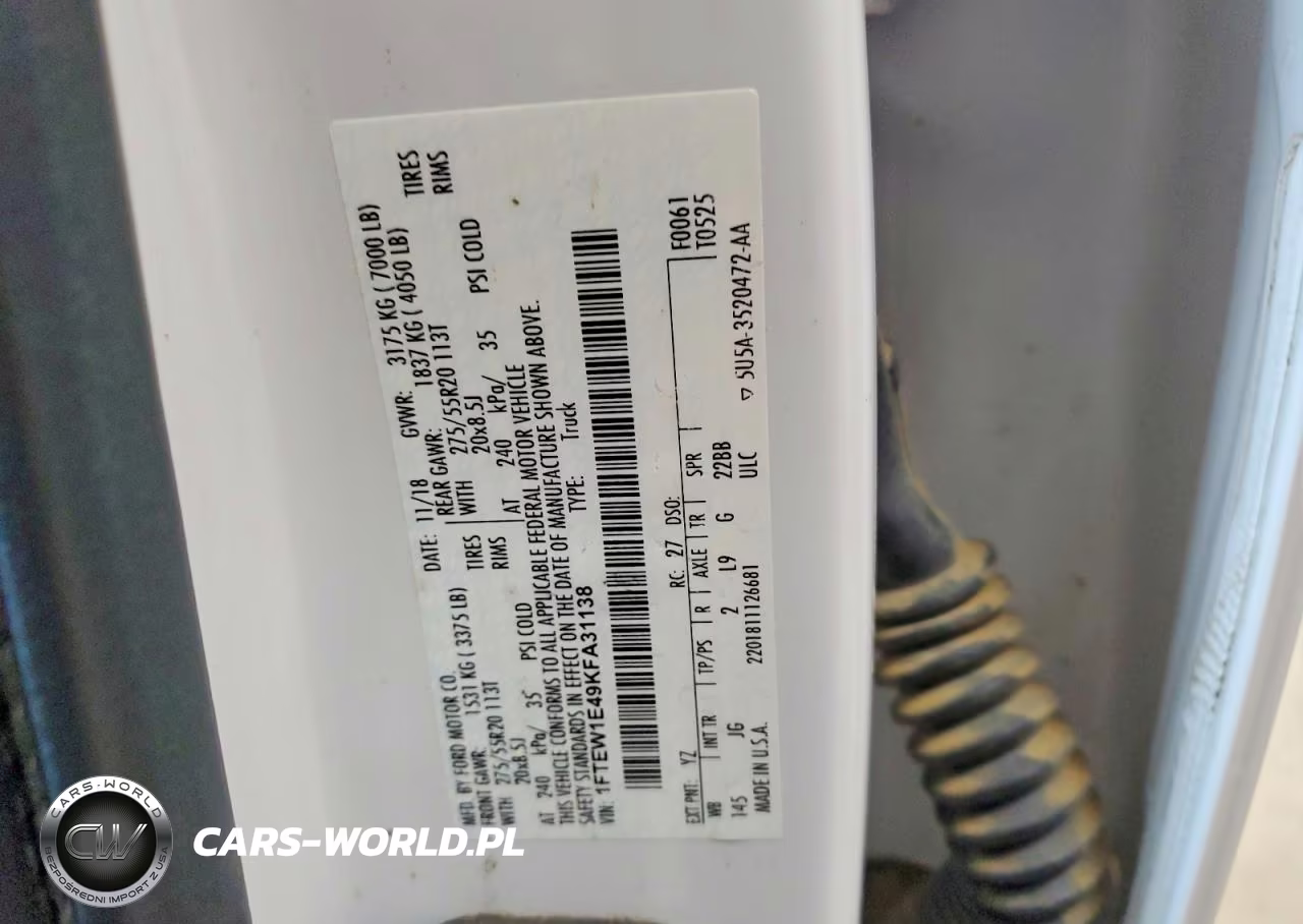 2019 Ford F150 Supercrew VIN:1FTEW1E49KFA31138 - 12