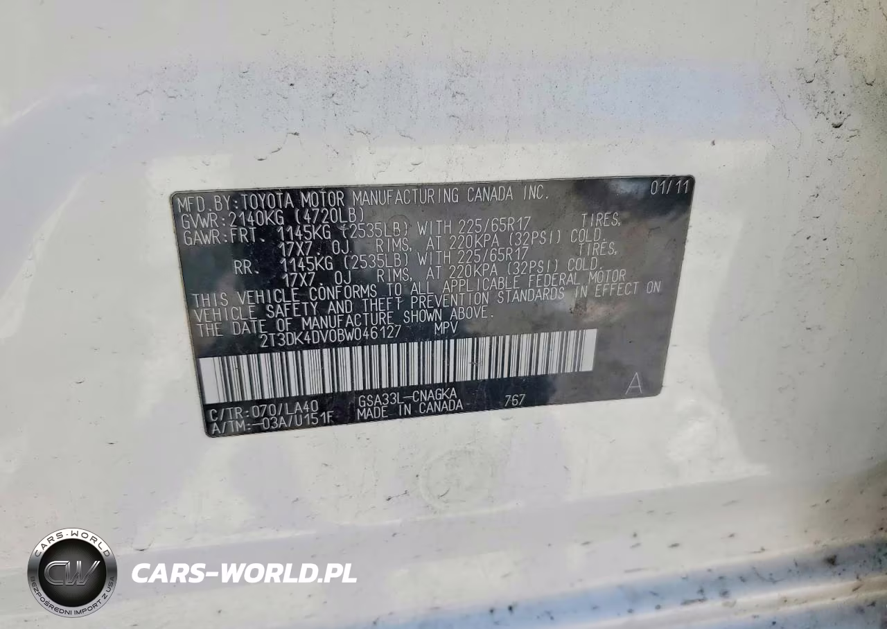 2011 Toyota Rav4 Limited VIN:2T3DK4DV0BW046127 - 13