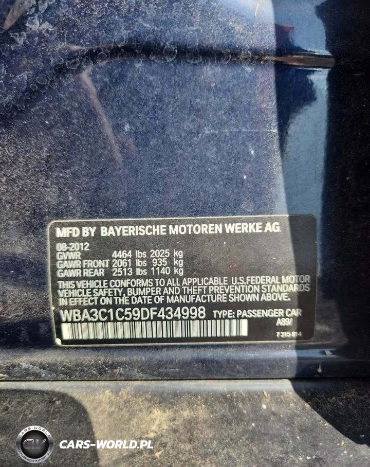 2013 BMW 328 I Sulev VIN:WBA3C1C59DF434998 - 13