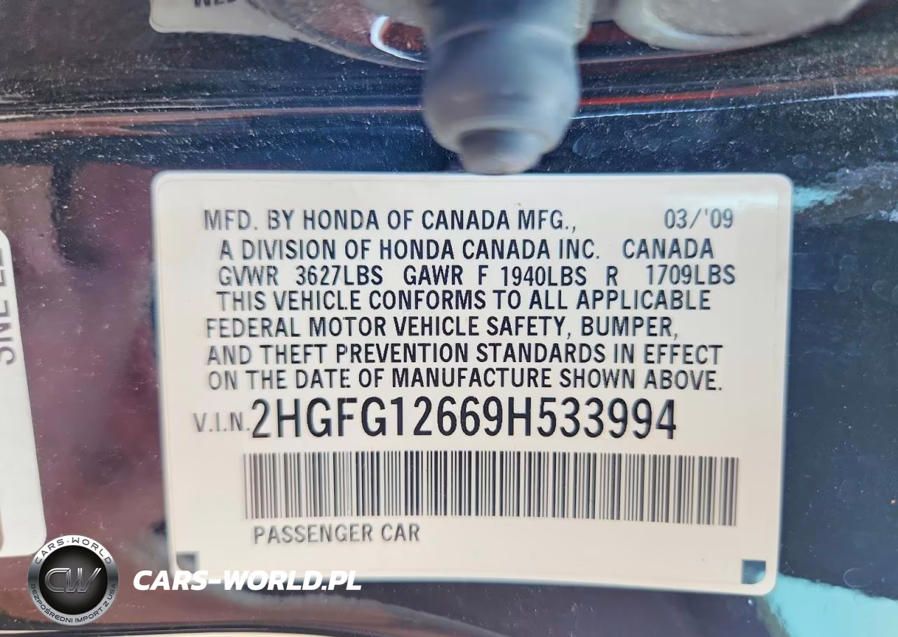 2009 Honda Civic Lx VIN:2HGFG12669H533994 - 12