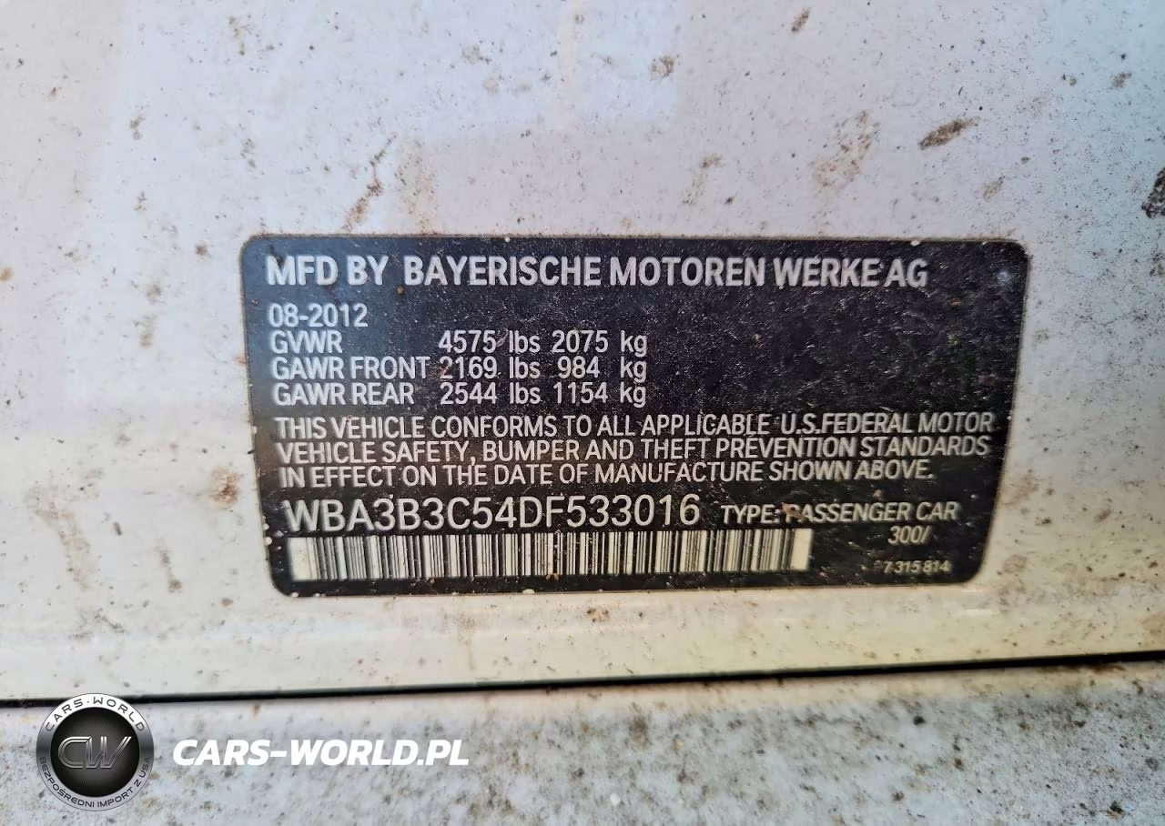 2013 BMW 328 Xi VIN:WBA3B3C54DF533016 - 12