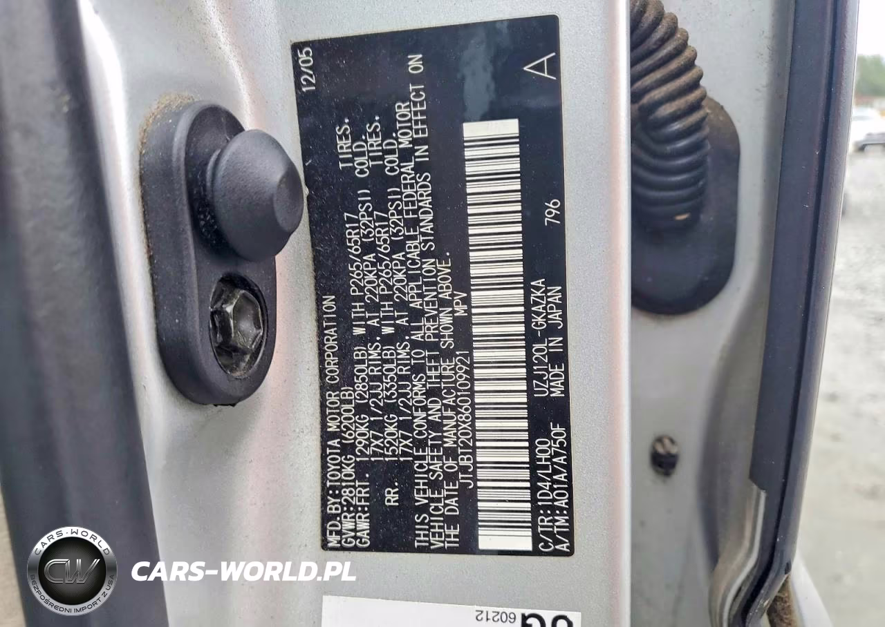 2006 Lexus Gx 470 VIN:JTJBT20X860109921 - 13