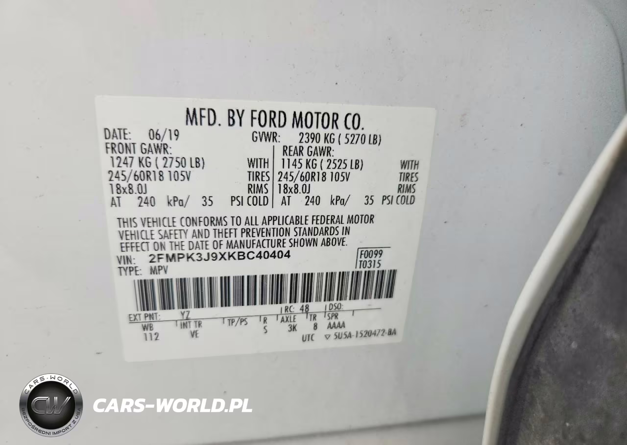 2019 Ford Edge Sel VIN:2FMPK3J9XKBC40404 - 12