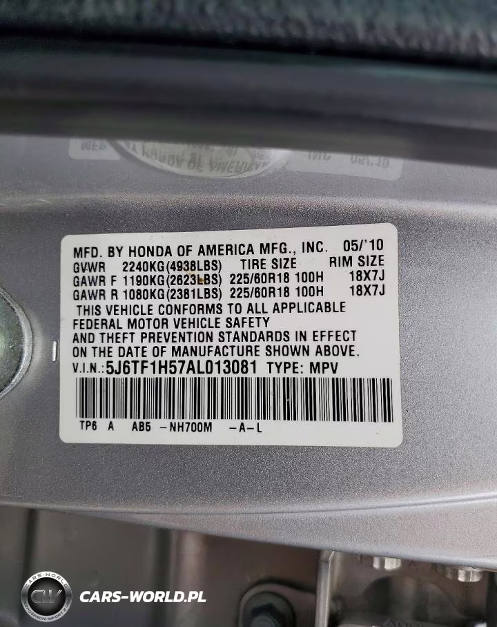 2010 Honda Accord Crosstour Exl VIN:5J6TF1H57AL013081 - 12