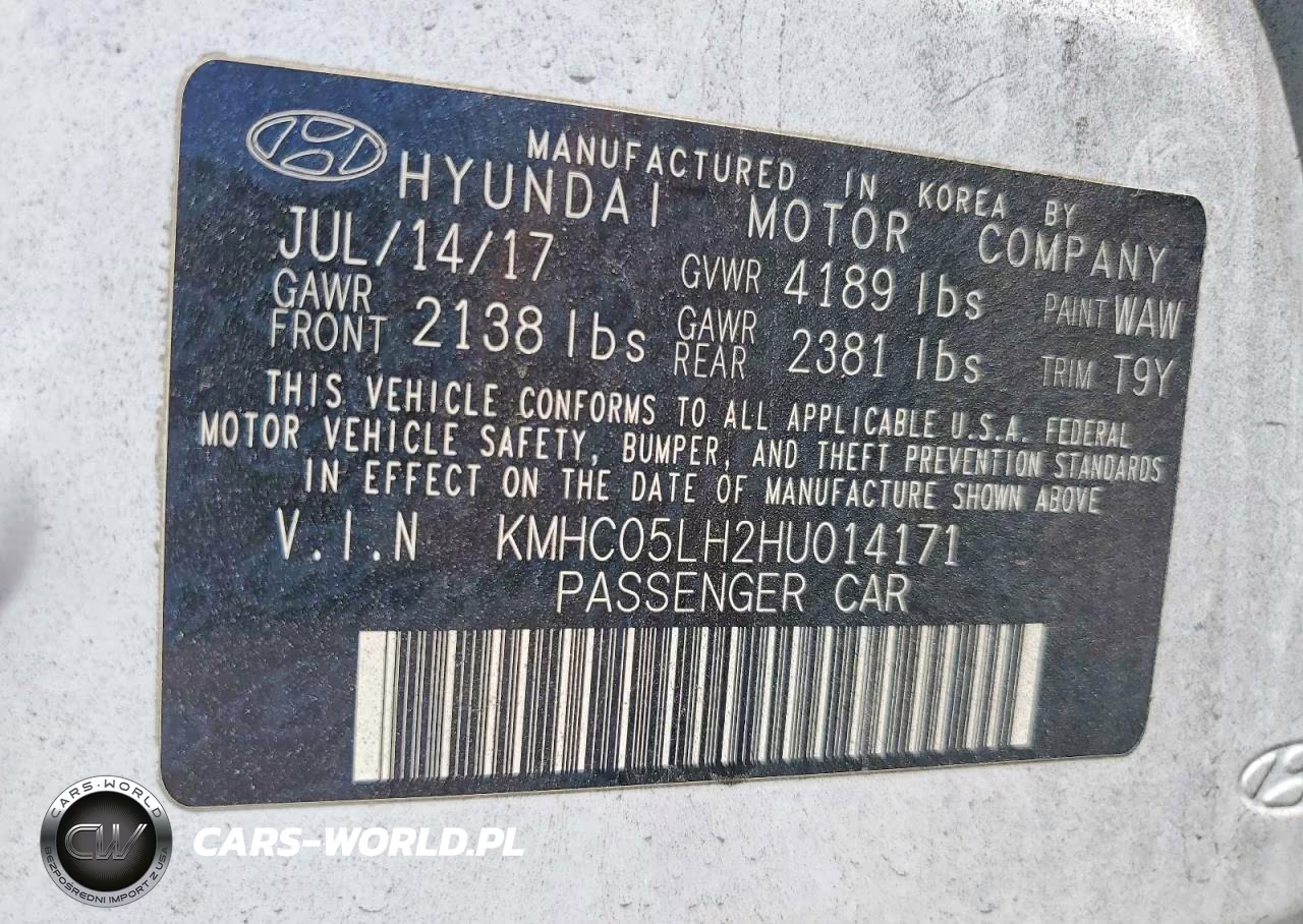 2017 Hyundai Ioniq Limited VIN:KMHC05LH2HU014171 - 12