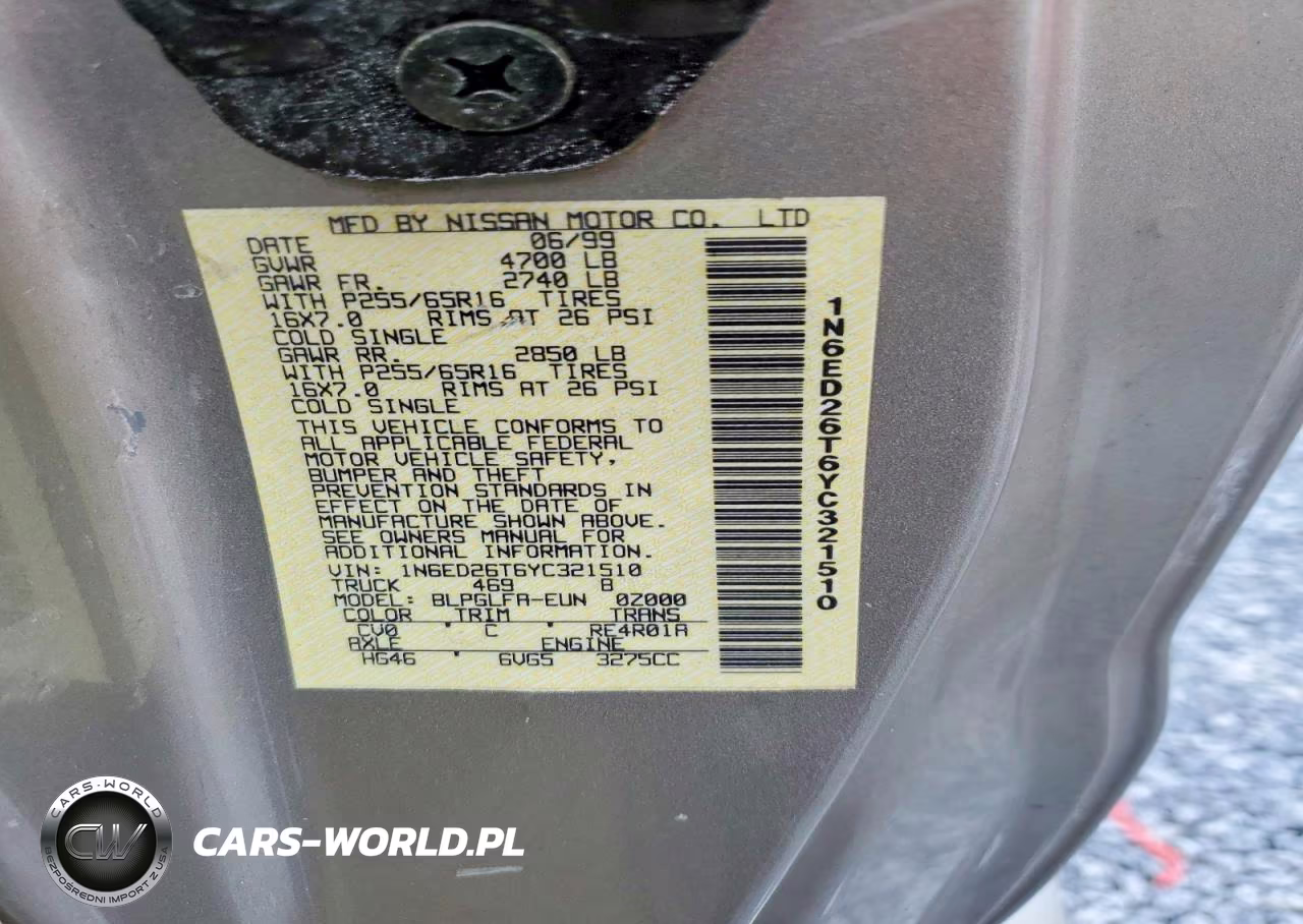 2000 Nissan Frontier Xe Desert Runner VIN:1N6ED26T6YC321510 - 12