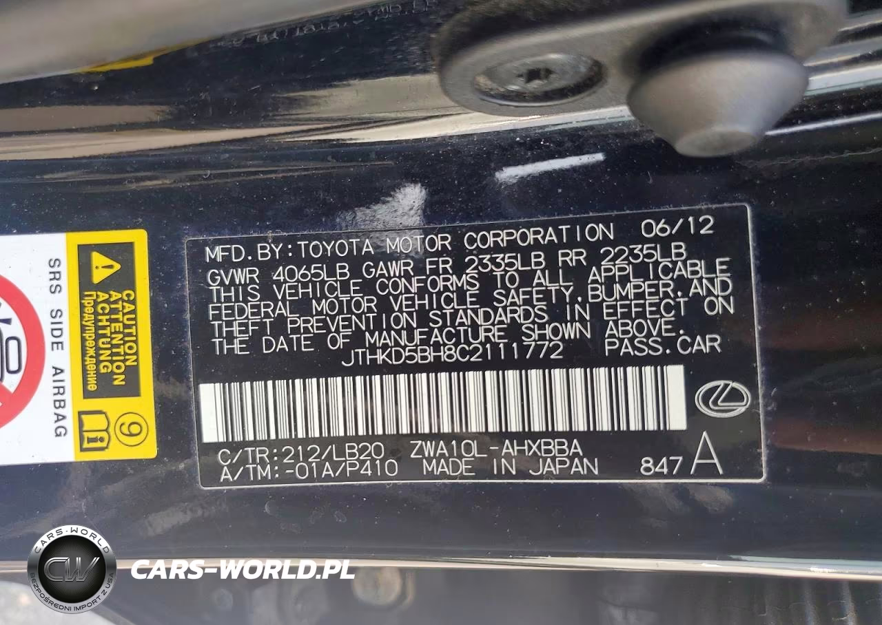 2012 Lexus Ct 200 VIN:JTHKD5BH8C2111772 - 12