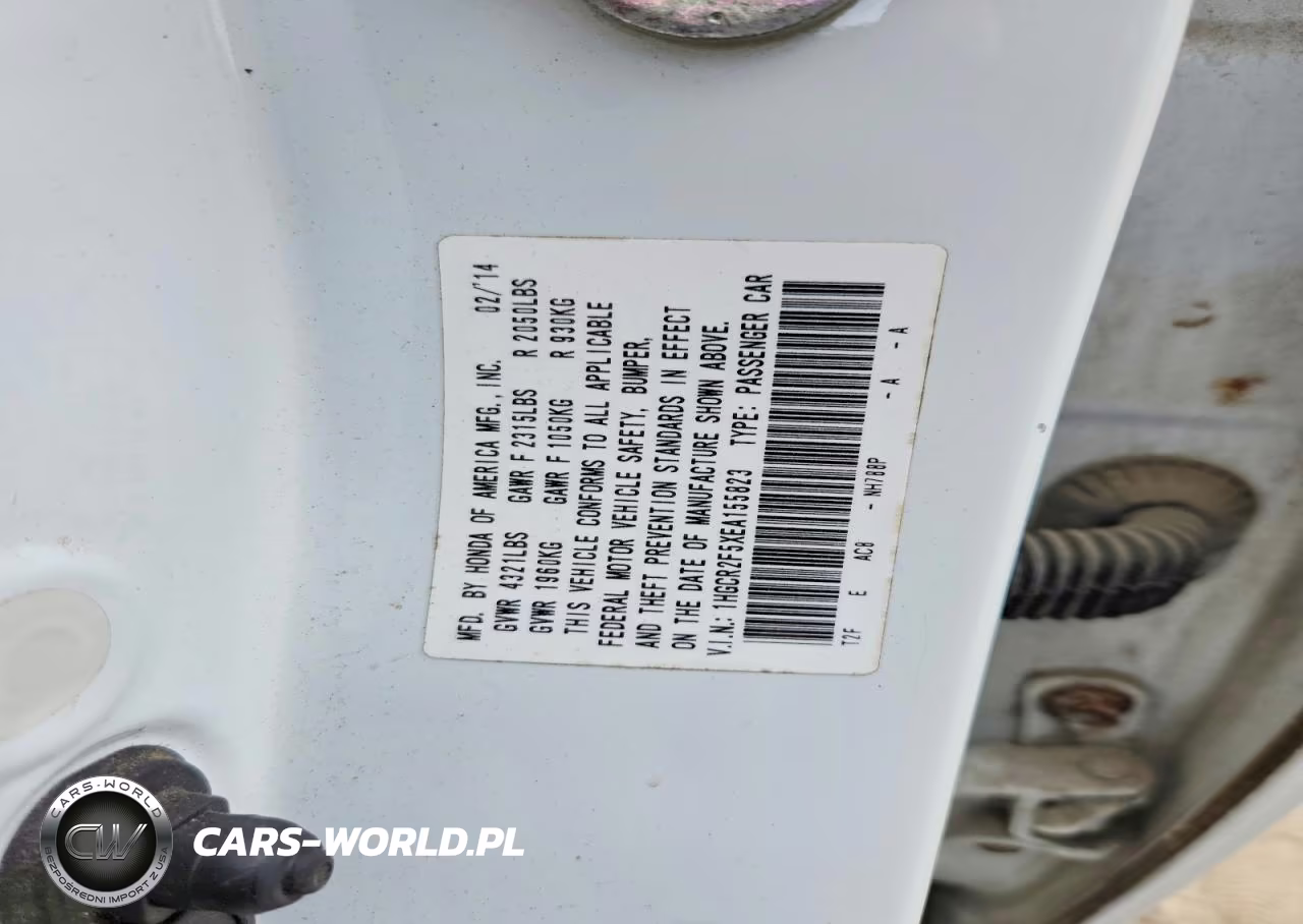 2014 Honda Accord Sport VIN:1HGCR2F5XEA155823 - 12