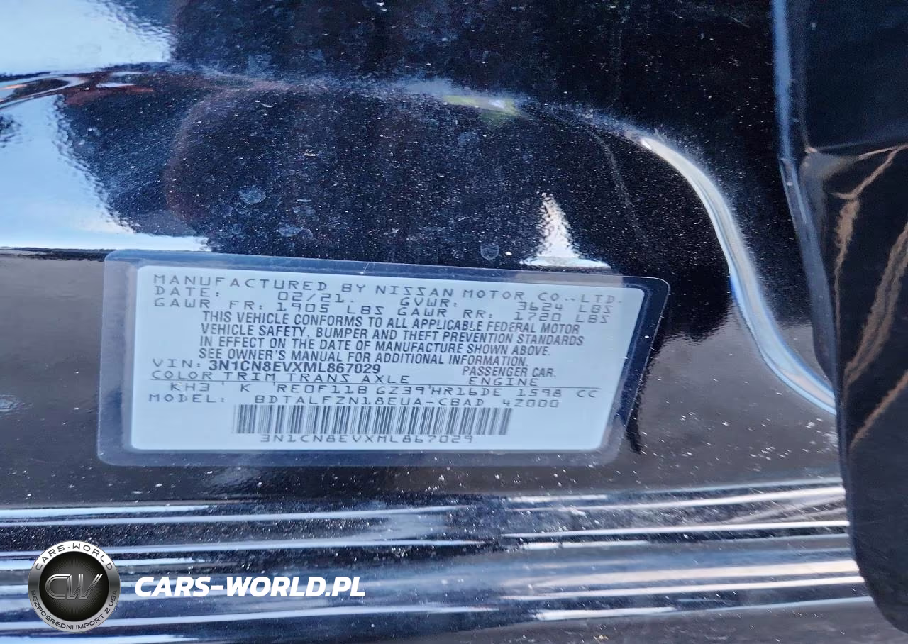 2021 Nissan Versa Sv VIN:3N1CN8EVXML867029 - 12