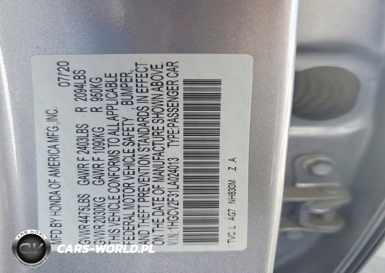 2020 Honda Accord Sport VIN:1HGCV2F31LA024013 - 12