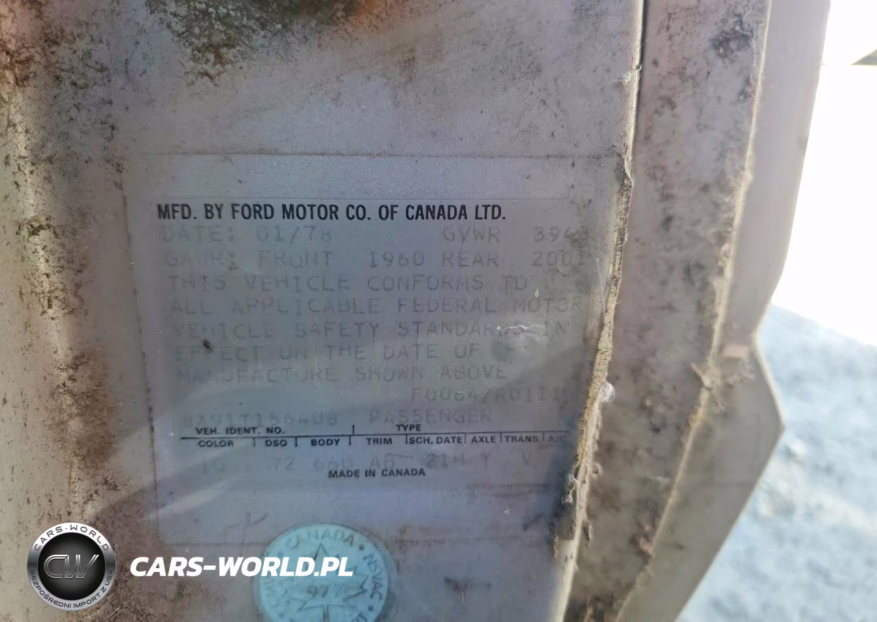 1978 Ford Fairmont VIN:8X91T156408 - 12