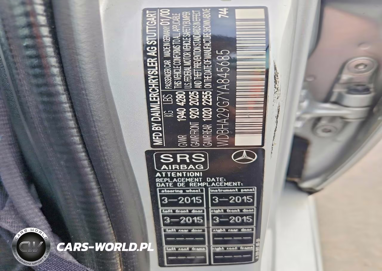 2000 Mercedes-Benz C 280 VIN:WDBHA29G7YA845685 - 12