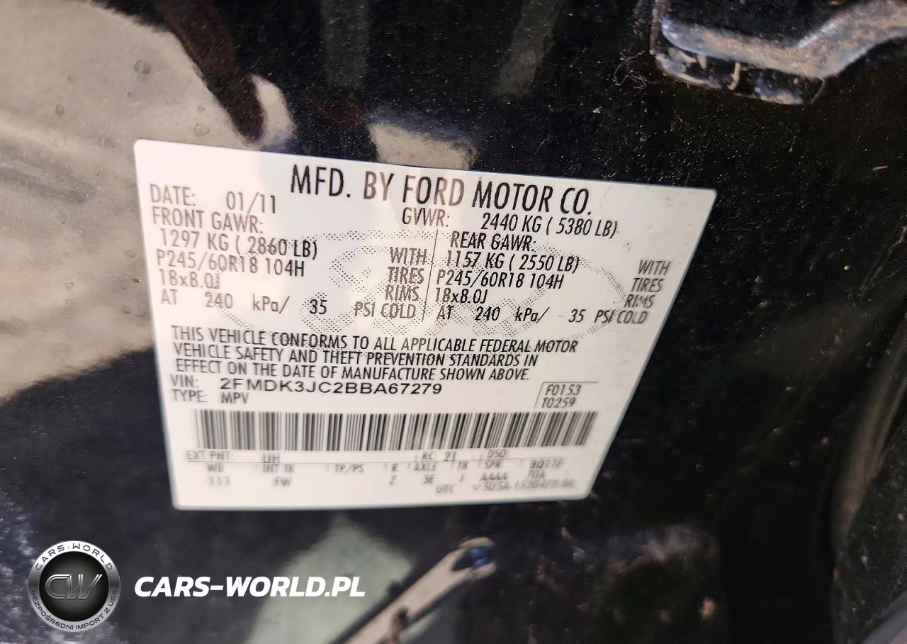 2011 Ford Edge Sel VIN:2FMDK3JC2BBA67279 - 13