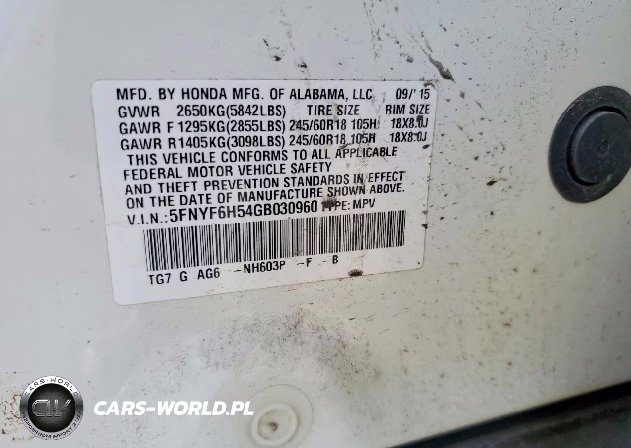 2016 Honda Pilot Exl VIN:5FNYF6H54GB030960 - 12
