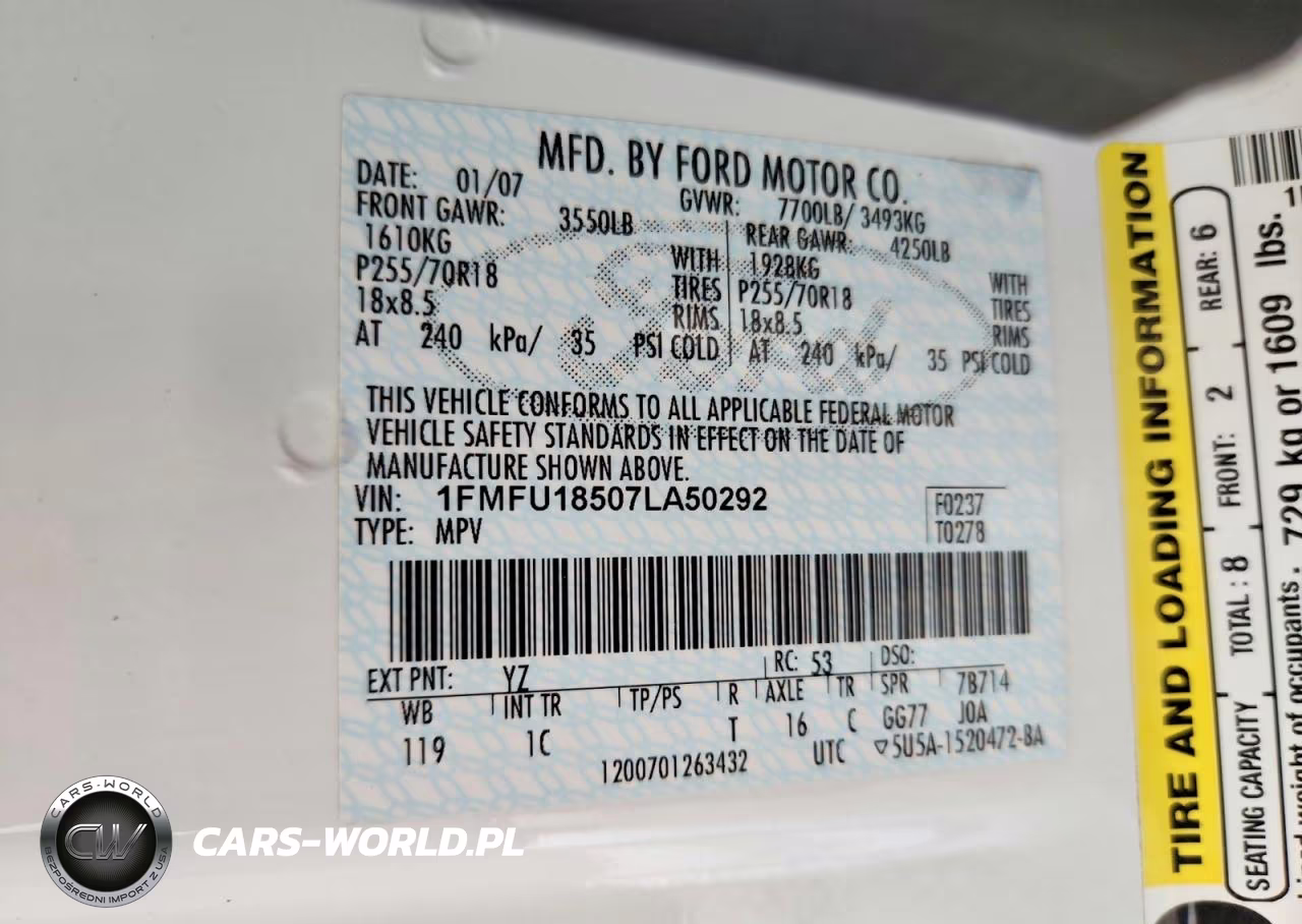 2007 Ford Expedition Eddie Bauer VIN:1FMFU18507LA50292 - 13