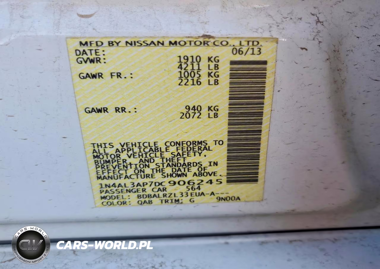2013 Nissan Altima 2.5 VIN:1N4AL3AP7DC906245 - 12
