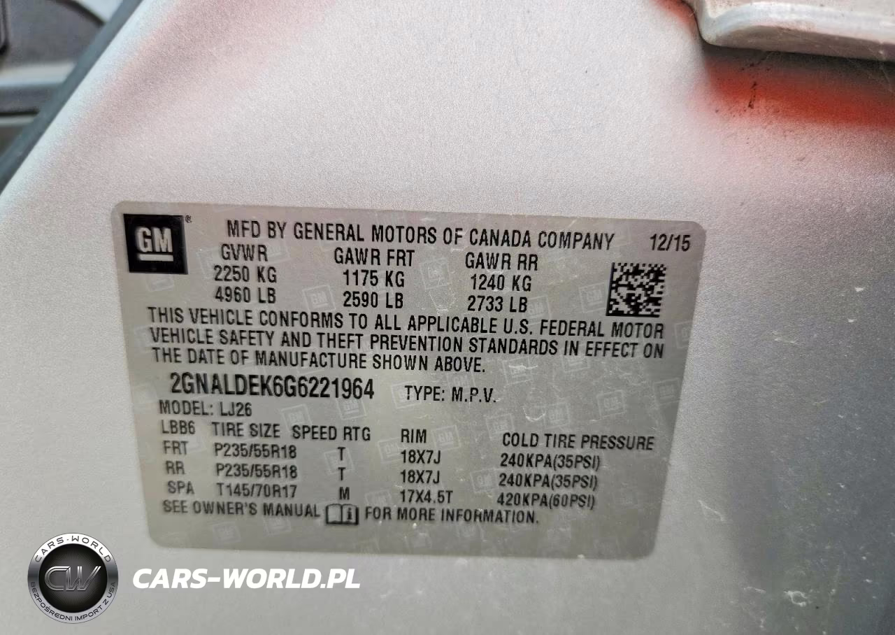 2016 Chevrolet Equinox Ltz VIN:2GNALDEK6G6221964 - 12