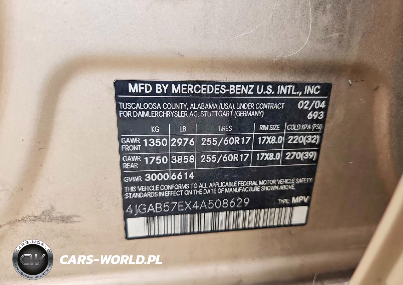 2004 Mercedes-Benz Ml 350 VIN:4JGAB57EX4A508629 - 12