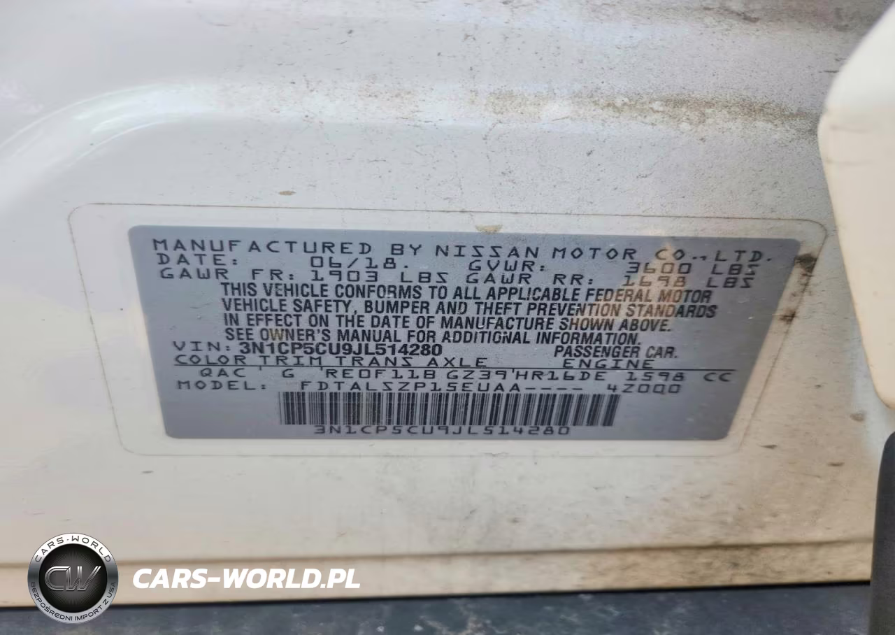 2018 Nissan Kicks Sv VIN:3N1CP5CU9JL514280 - 12