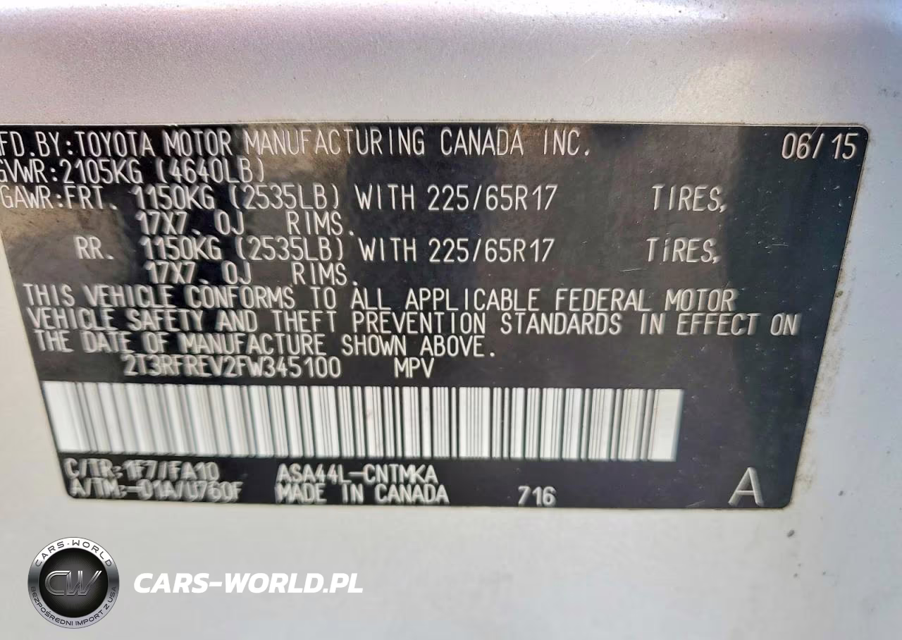 2015 Toyota Rav4 Xle VIN:2T3RFREV2FW345100 - 13