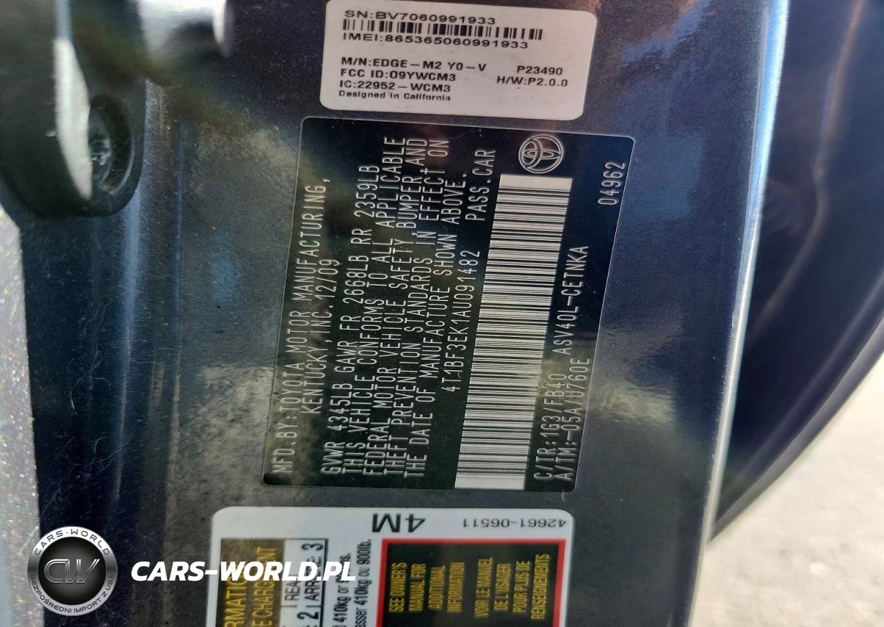 2010 Toyota Camry Le VIN:4T1BF3EK1AU091482 - 12