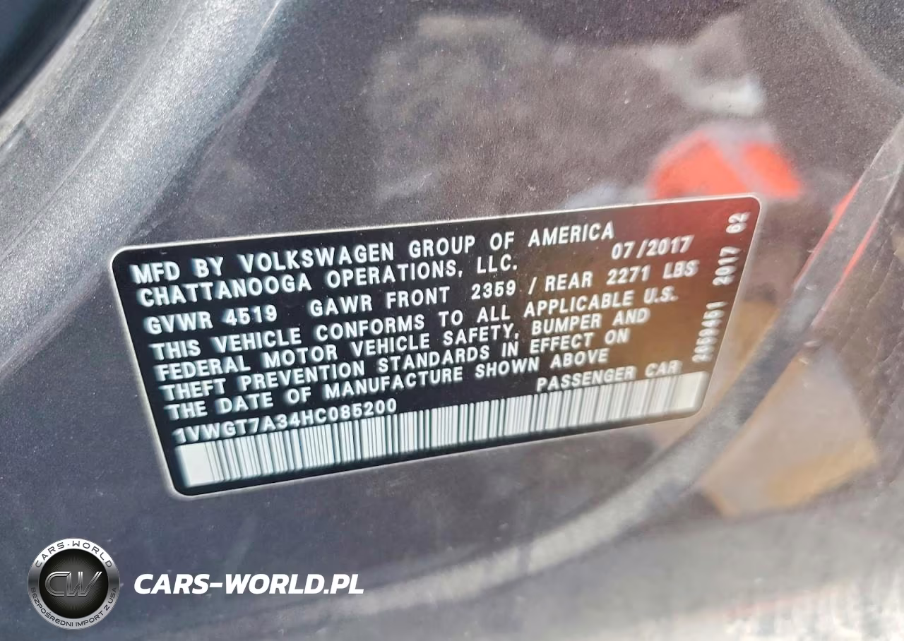 2017 Volkswagen Passat Se VIN:1VWGT7A34HC085200 - 12
