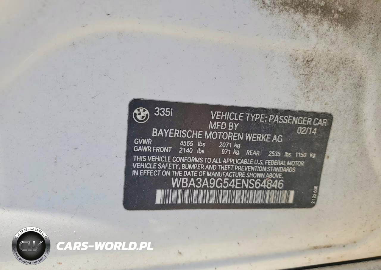 2014 BMW 335 I VIN:WBA3A9G54ENS64846 - 12