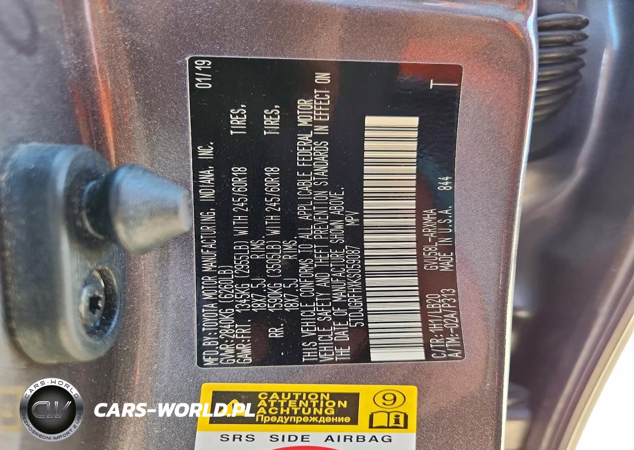 2019 Toyota Highlander Hybrid Xle VIN:5TDJGRFHXKS059087 - 13