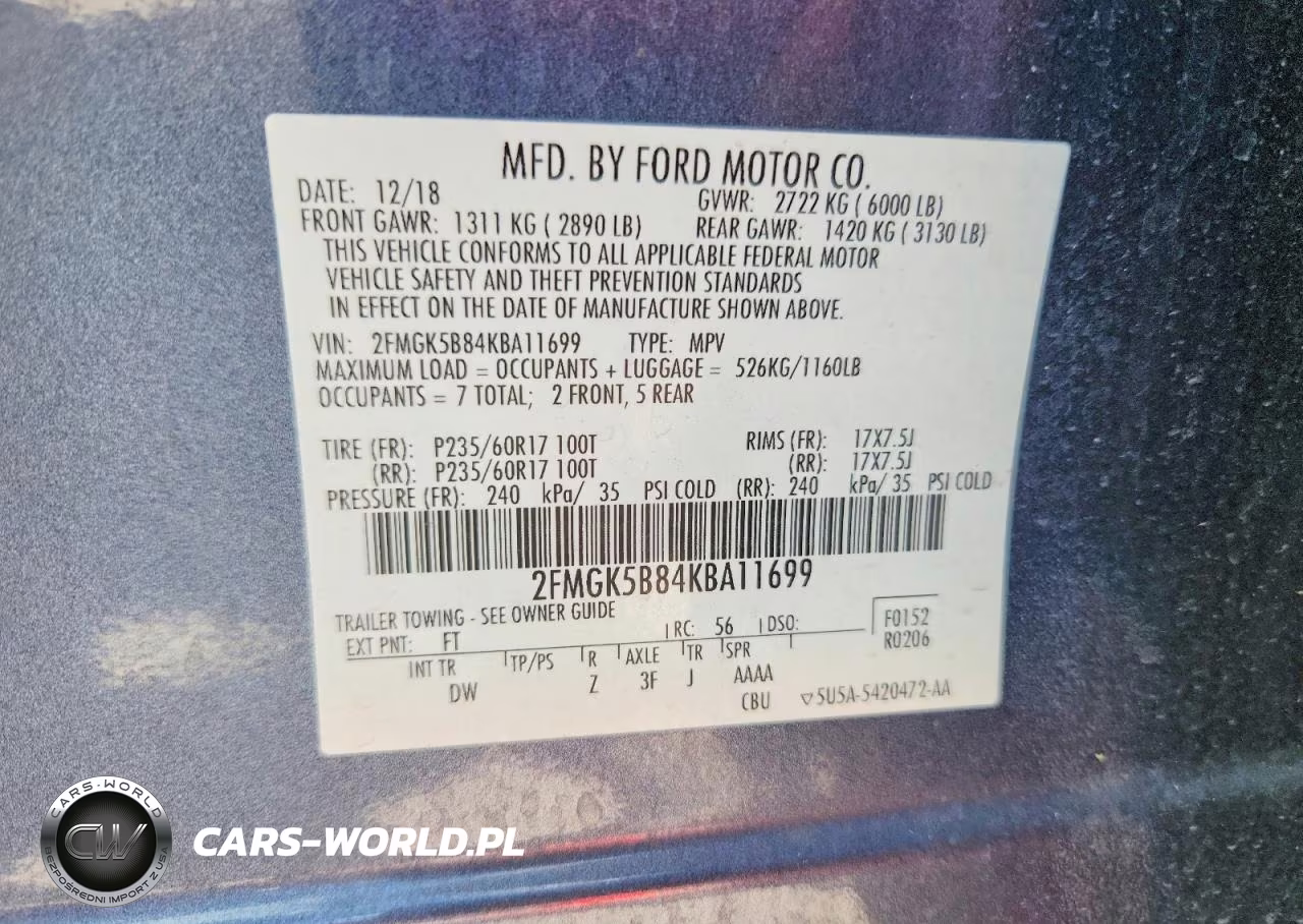 2019 Ford Flex Se VIN:2FMGK5B84KBA11699 - 13