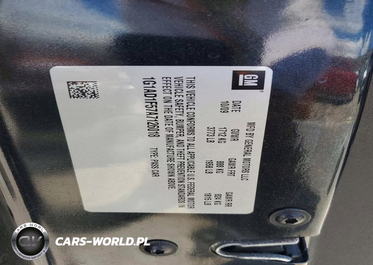 2010 Chevrolet Cobalt 1Lt VIN:1G1AD1F57A7126018 - 12