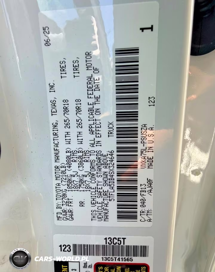 2025 Toyota Tundra Sr5 VIN:5TFLA5DB4SX324646 - 10