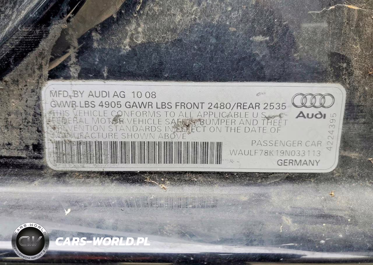 2009 Audi A6 VIN:WAULF78K19N033113 - 13