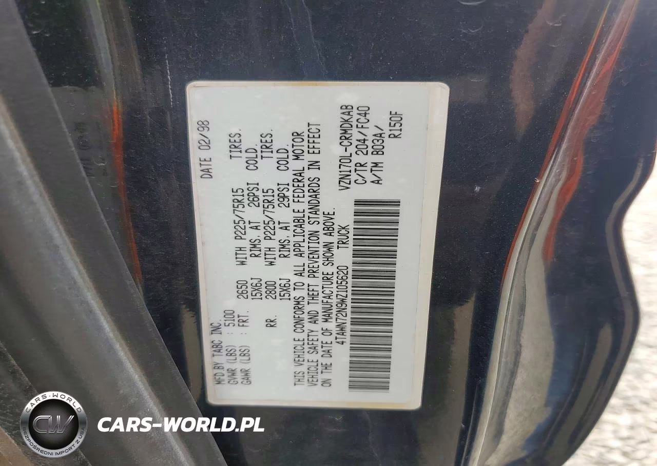 1998 Toyota Tacoma Xtracab VIN:4TAWN72N9WZ105620 - 12